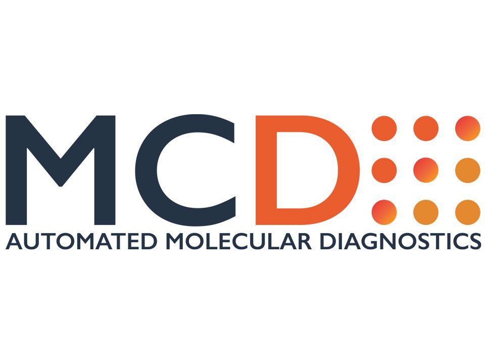 A logo for mcd automated molecular diagnostics