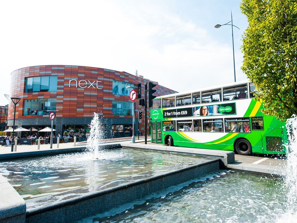 Newport Bus at Friars Walk, Kingsway, Newport adjacent to Friars Walk Shopping Centre