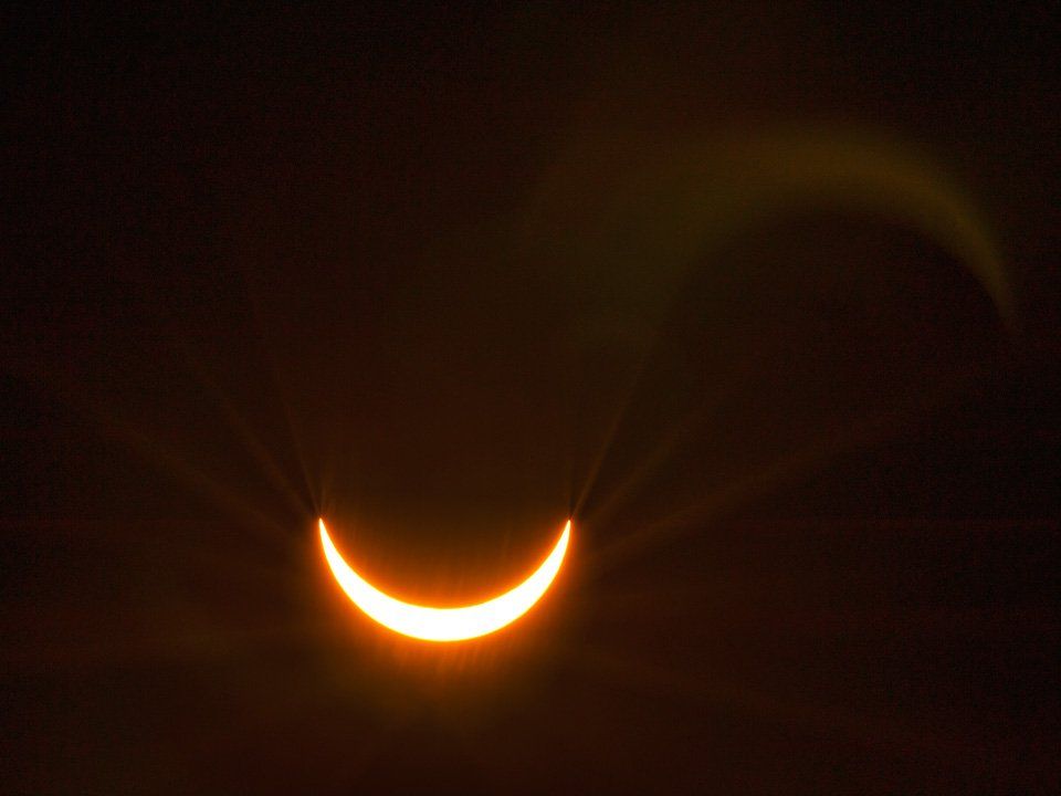 Moon partial eclipse of the sun over Britain