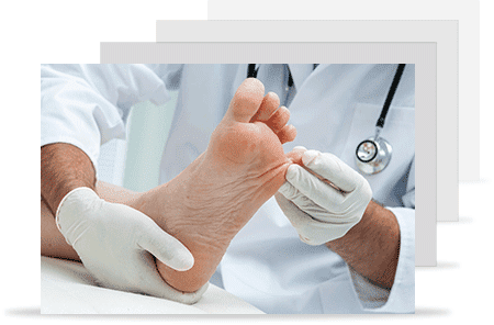 Barefoot - Diabetic foot care in Saint Charles, IL A podiatrist near Geneva, IL, doing an exam