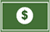 A dollar sign in a circle on a green background.