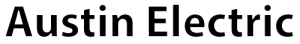 the word austin electric is on a white background