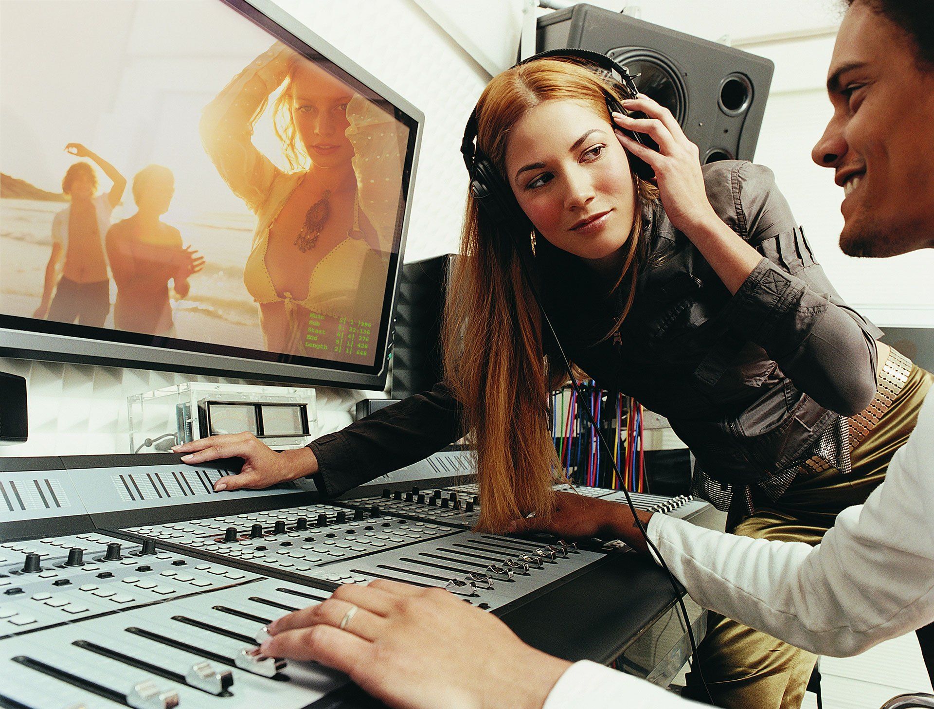 a lady in the studio