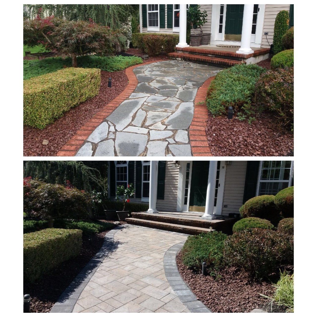 Before and After of Paving Re-design — Freehold, NJ — New Jersey Pavers