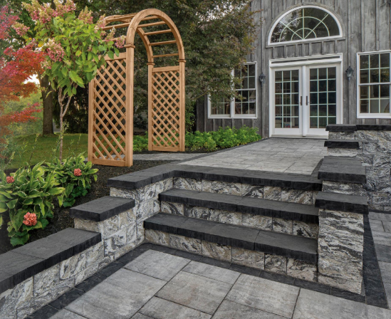 Elegant Stairs with an Arc Display — Freehold, NJ — New Jersey Pavers