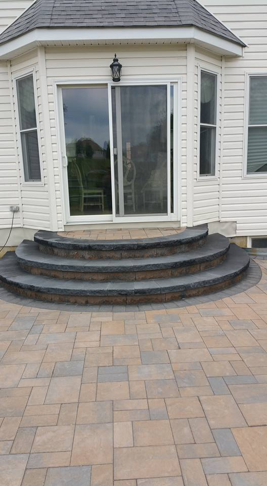 A Glass Door with Round Stairs — Freehold, NJ — New Jersey Pavers