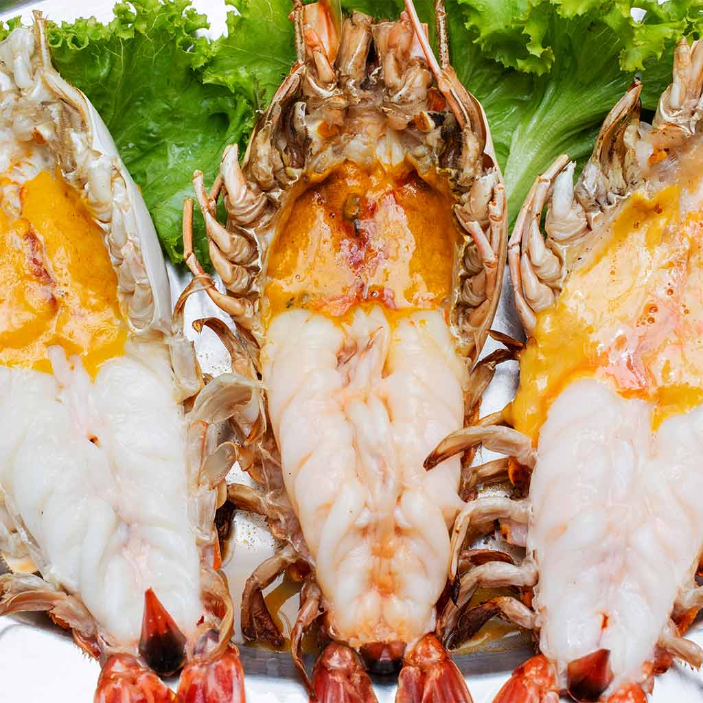 กุ้งเผา อยุธยา สด มันเยิ้ม