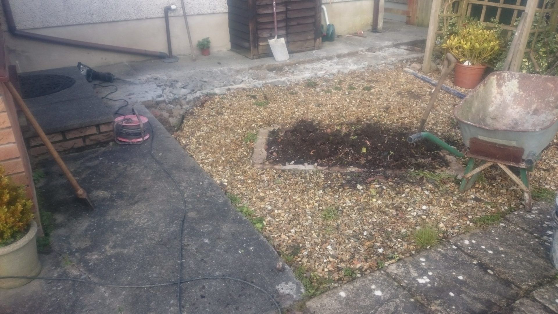 Work in progress of garden work
