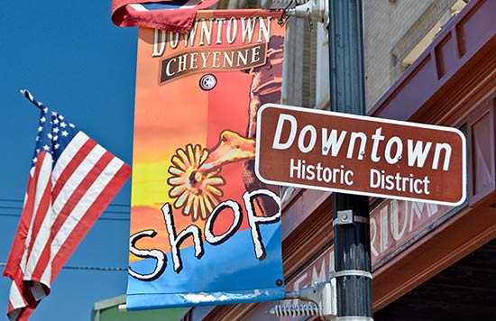 Signs in downtown Cheyenne, Wyoming