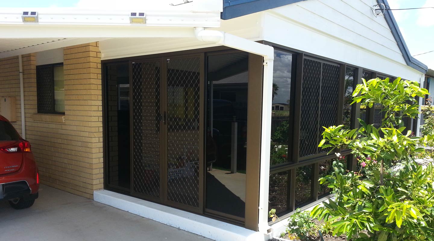 View of exterior glass door window