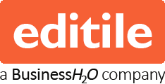 A logo for editile a business h2o company