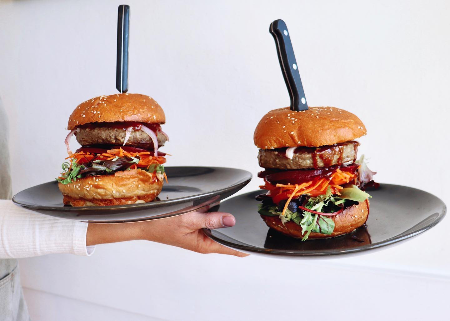 Two Overloaded Burgers — A Nice Café in Nelson Bay
