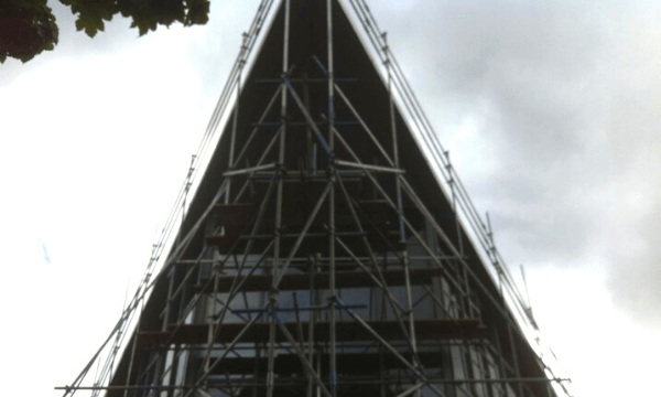 Scaffolding at Hatfield Leisure Centre, Hertfordshire
