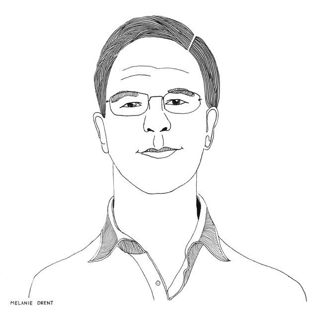 Lijn illustratie portret Mark Rutte