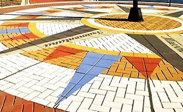Beautiful compass design for Leonardtown Wharf.