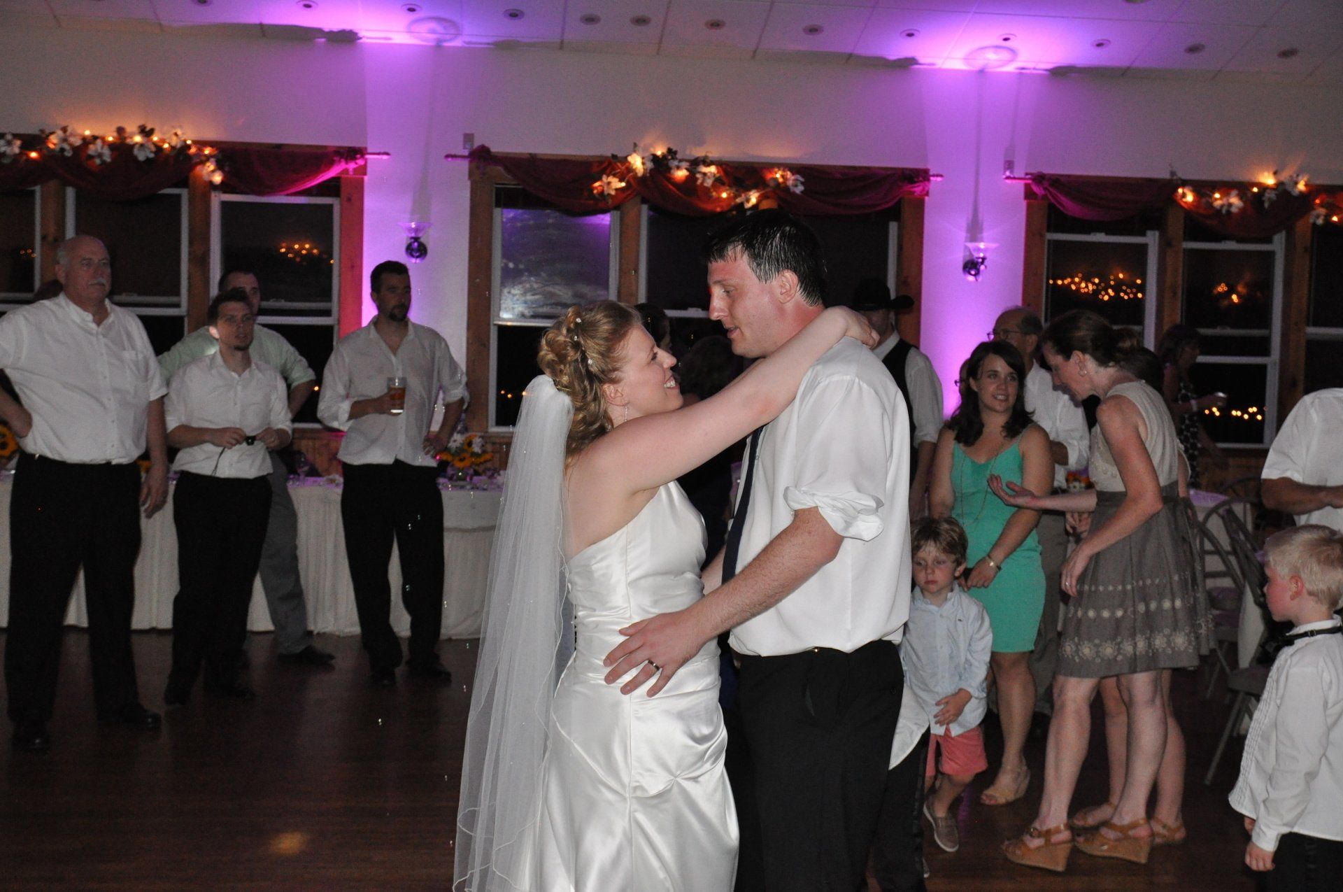 wedding guests DJ dancing at Spring Hill, South Berwick, Maine