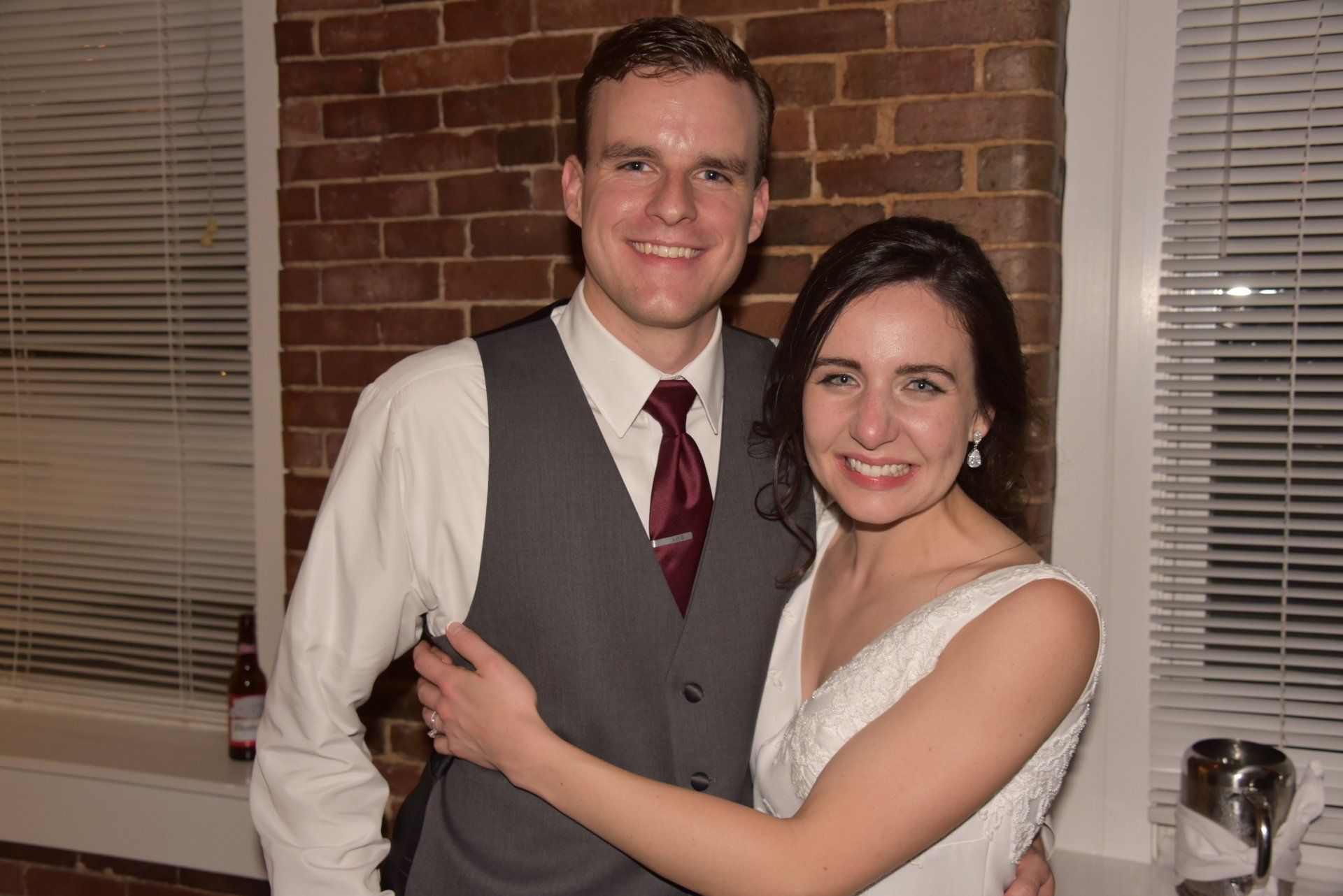NH wedding DJ bride and groom at Fratellos Italian Grille, Manchester, New Hampshire