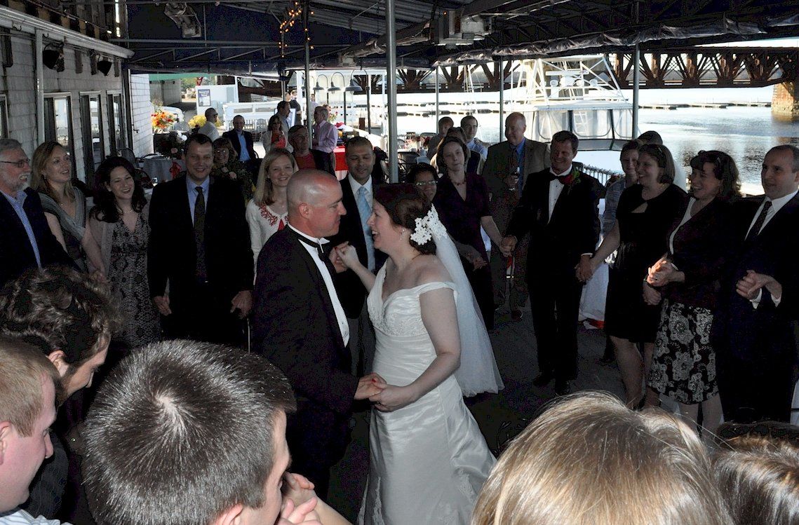MA wedding DJ dancing Michael's Harborside Restaurant, Newburyport, Massachusetts