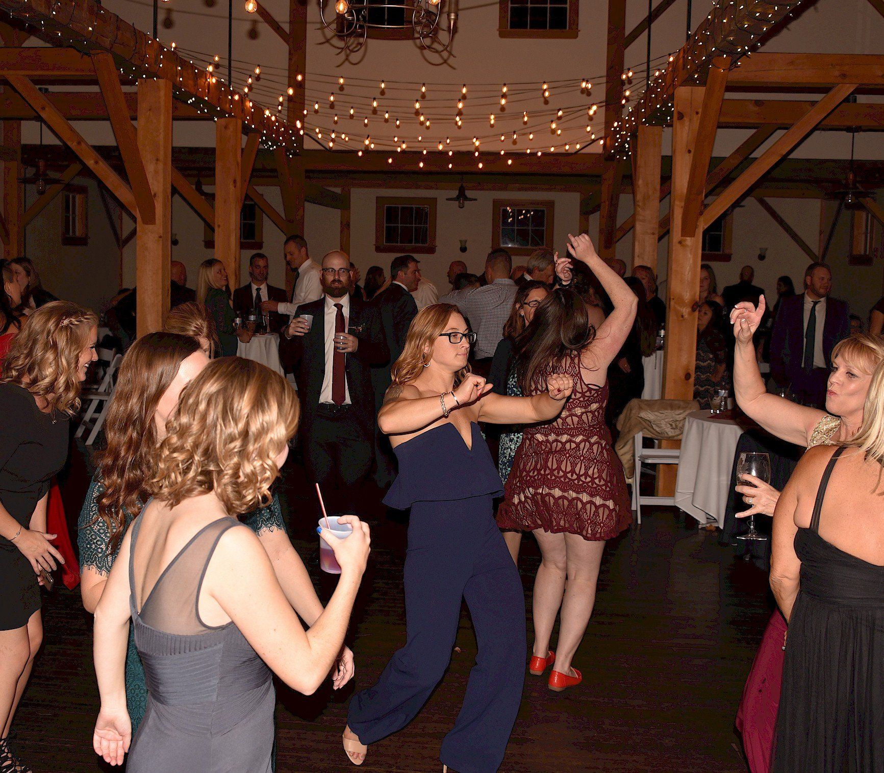 MA wedding DJ guests dancing at Peirce Farm Topsfield MA