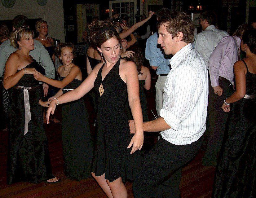 wedding guests DJ dancing at York Harbor Reading Room, York Harbor, Maine