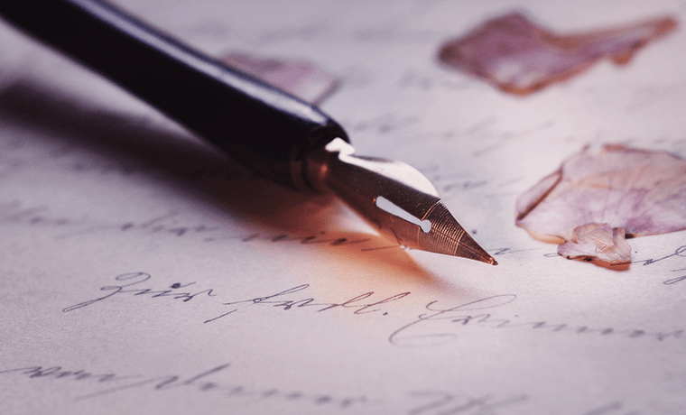 A pen and a letter.