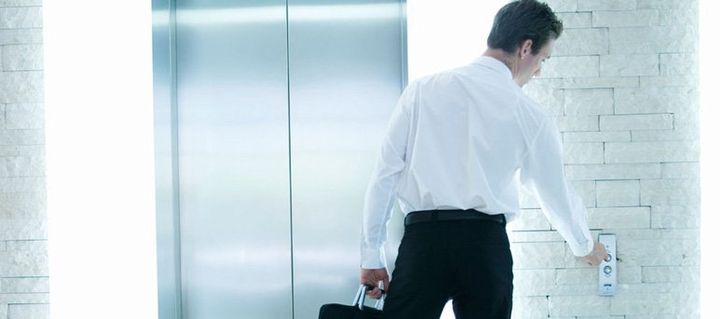 Lift not working properly? Call Scotec Lifts Ltd for emergency lift repair on 0141 646 0900 Man waiting for a lift