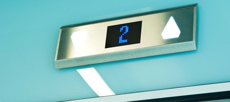 Elevator in modern office block