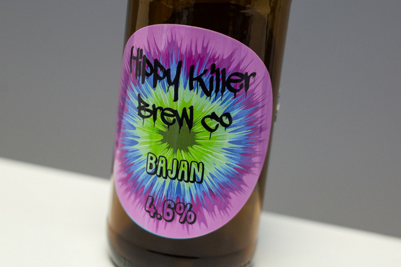 The Hippy Killer Brew Co. label shown on the bottle