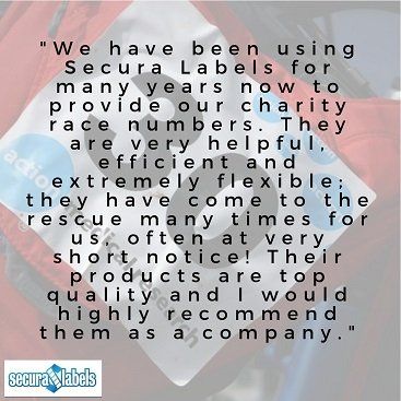 Testimonial for Secura Labels stating '...they have come to the rescue for us many times, often at very short notice...'