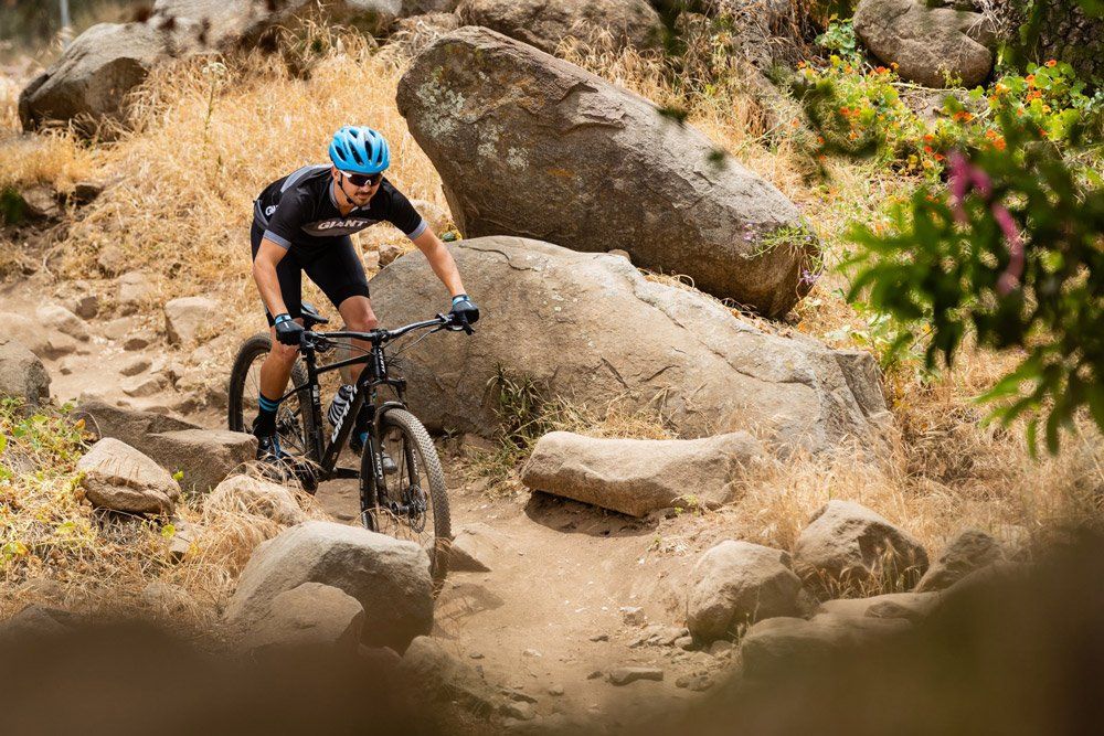 Black Giant  Mountain Bike with a cyclist