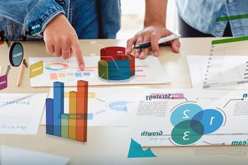 graphs on table