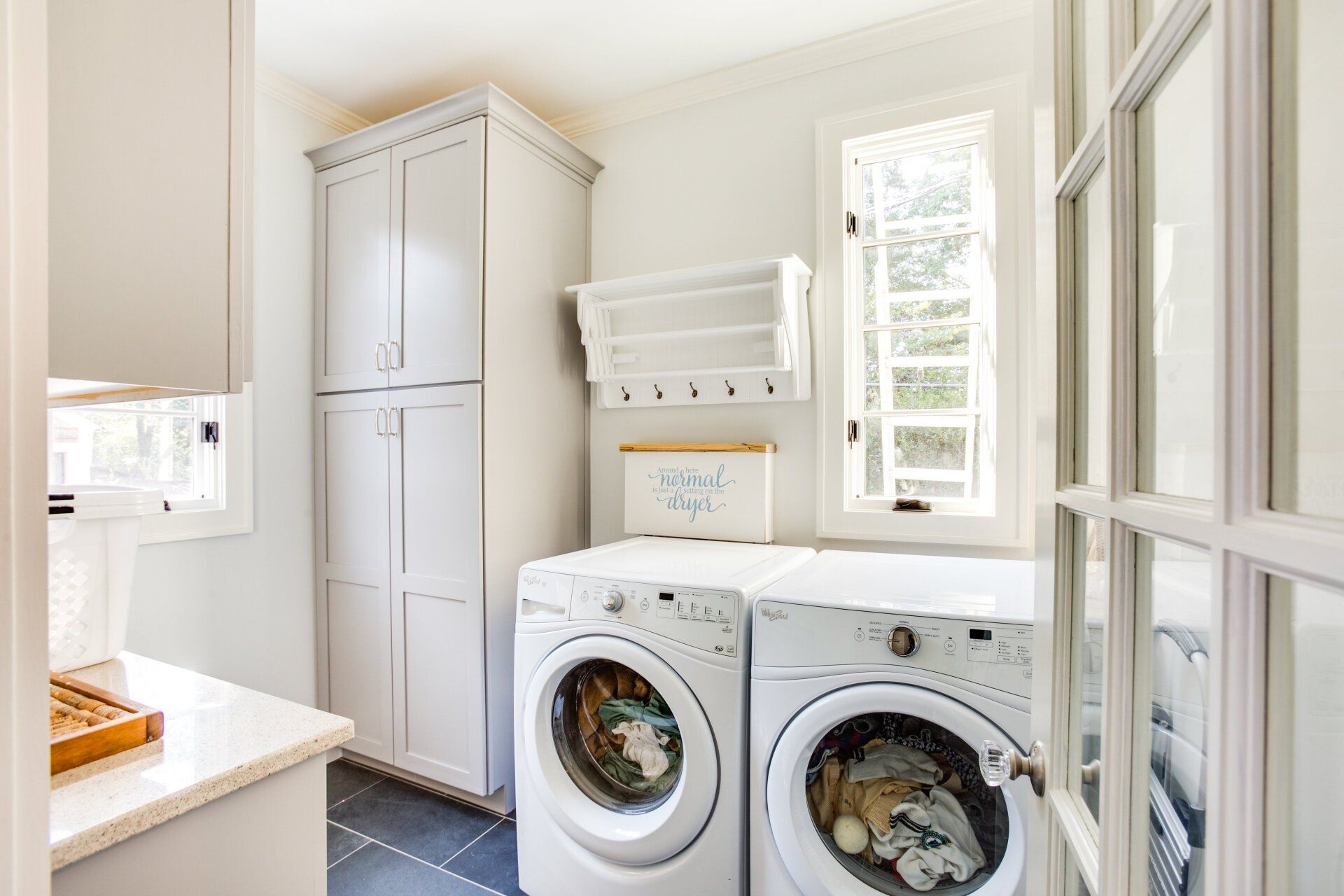 Custom Off White Cabinet in Laundry Room
