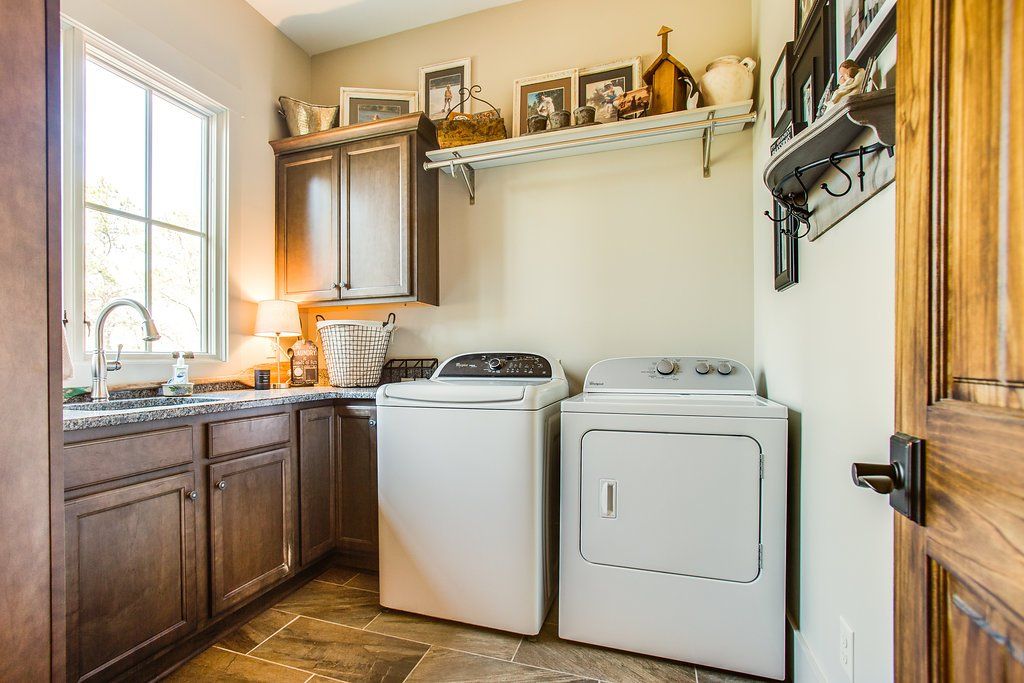 Custom Wood Cabinets in Laundry Room
