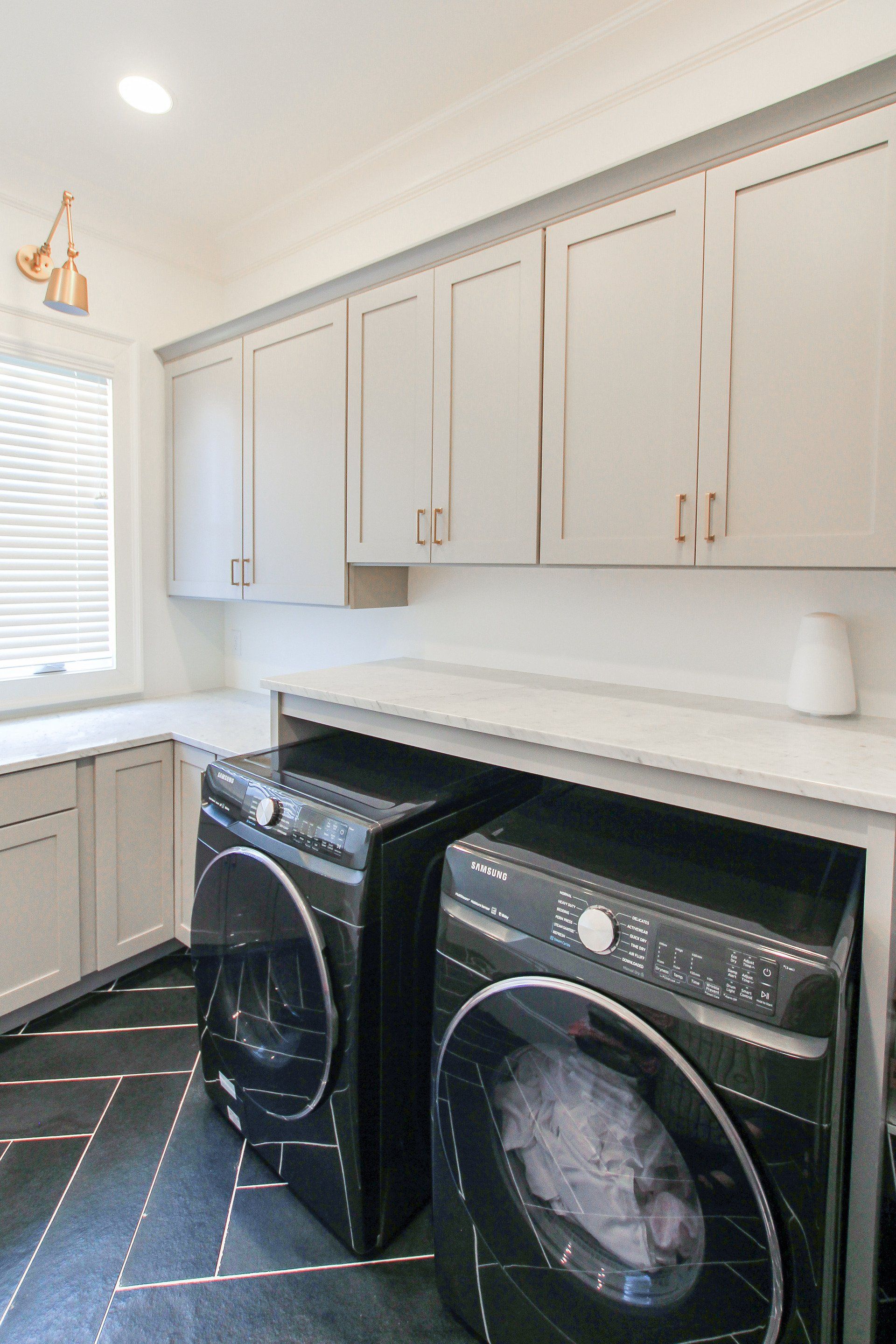 Laundry Room Cabinets Built Around Washer