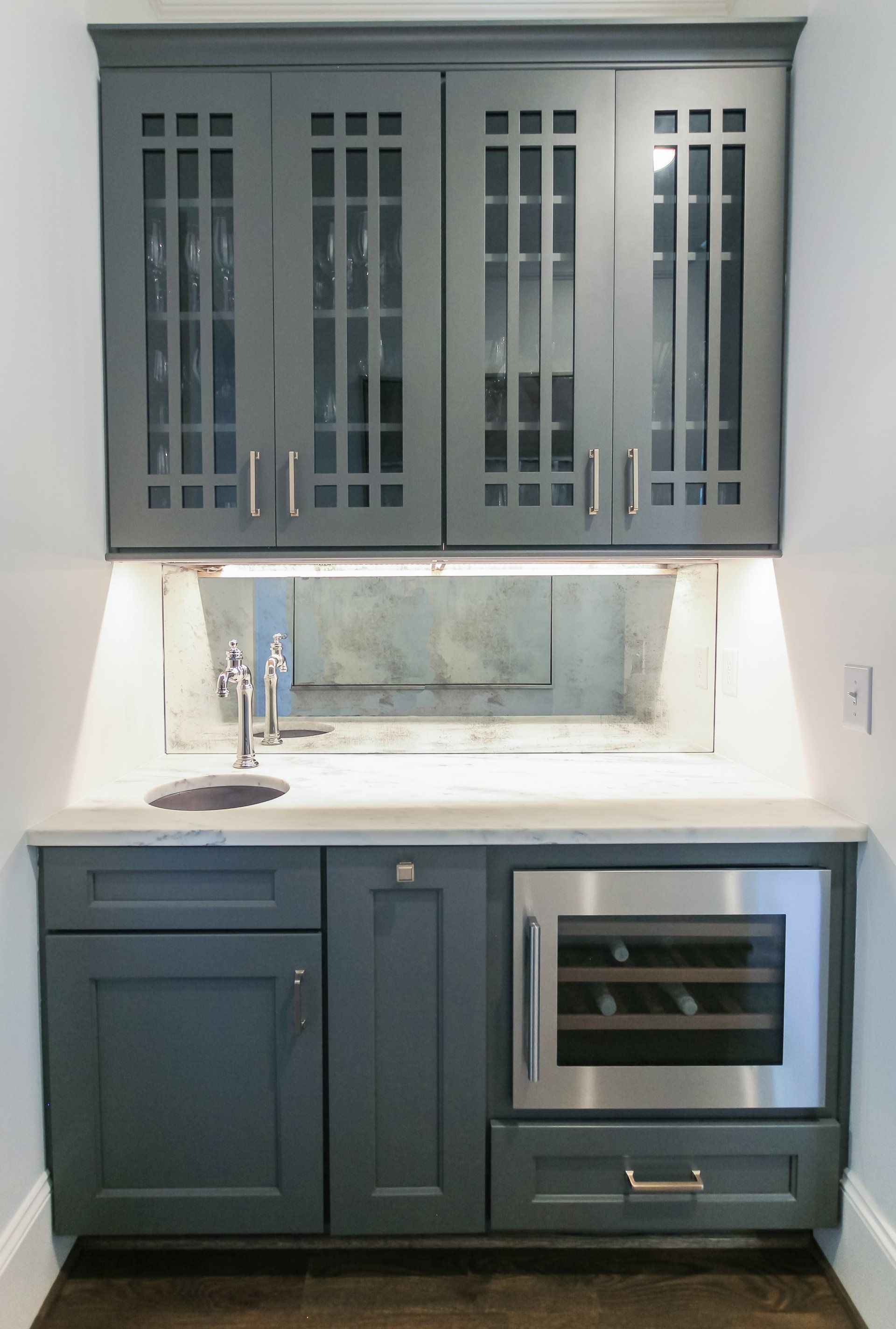 Custom Cabinets with Wine Refrigerator