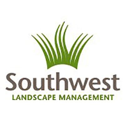 Southwest Landscape Management logo with green grass icon above gray text on white.