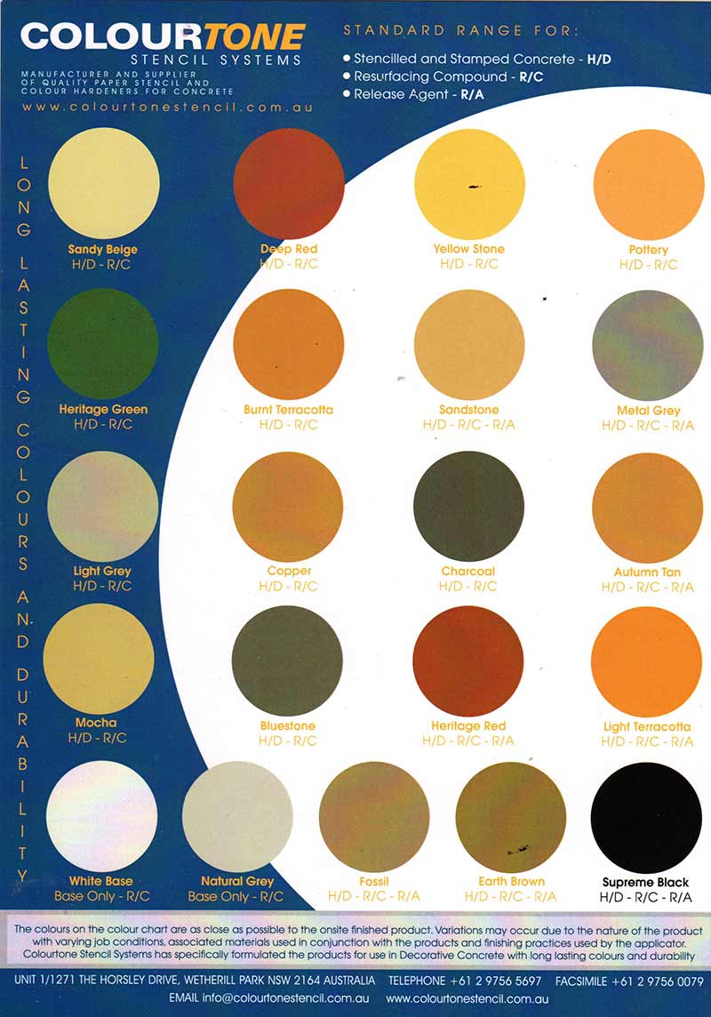 concrete color chart