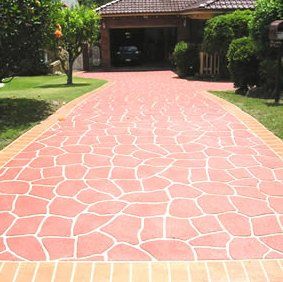 concrete tile driveway