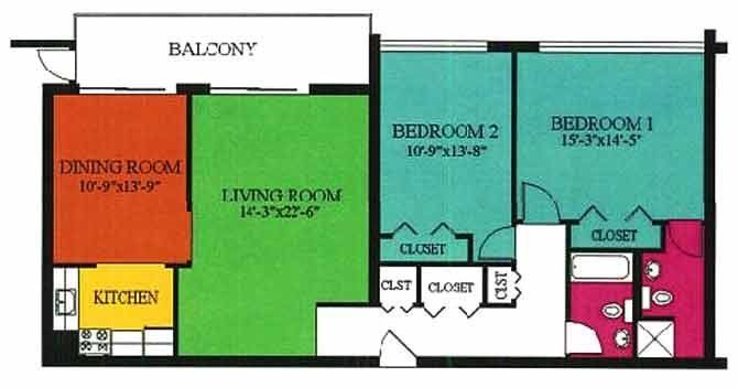 2 bed 2 bath