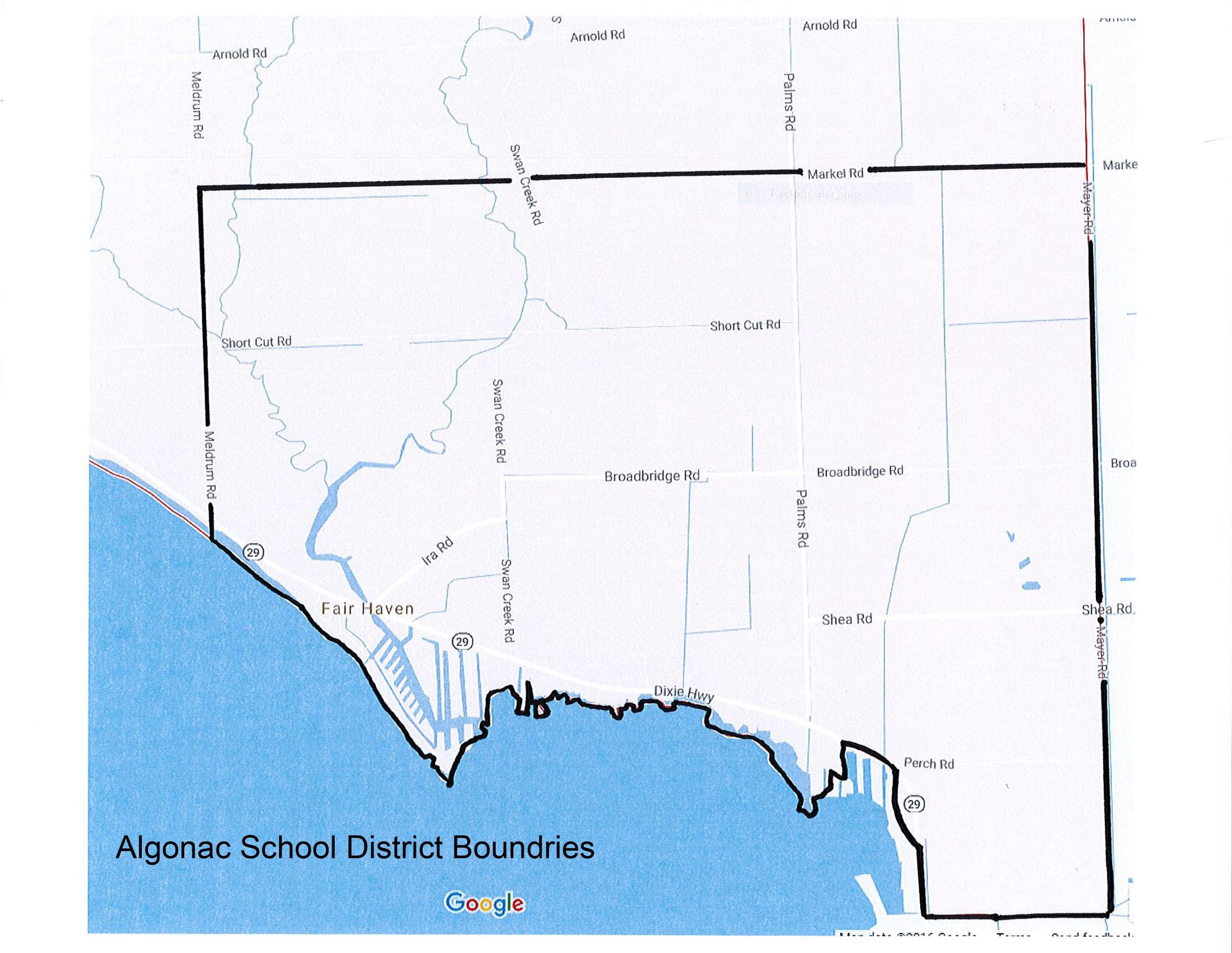 Algonac School District Map