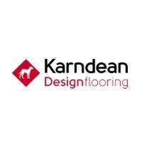 The logo for karndean design flooring has a dog on it.