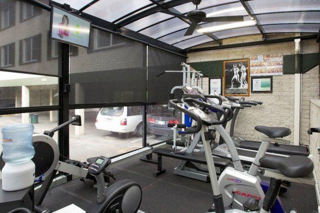 Colonial hotel gym interior