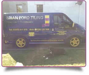 If you would like tiles in Edingburgh call Brian Ford Tiling Brian Ford Tiling personalised van with yellow alloys