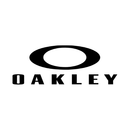 The oakley logo is black and white on a white background.