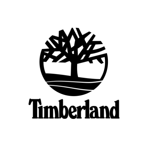 A black and white logo for timberland with a tree in the middle.