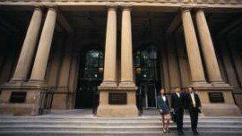 Lawyers Walking Out of Court House, Real Estate La