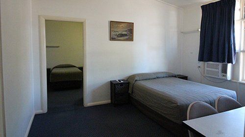 Entry view to the room at the motel