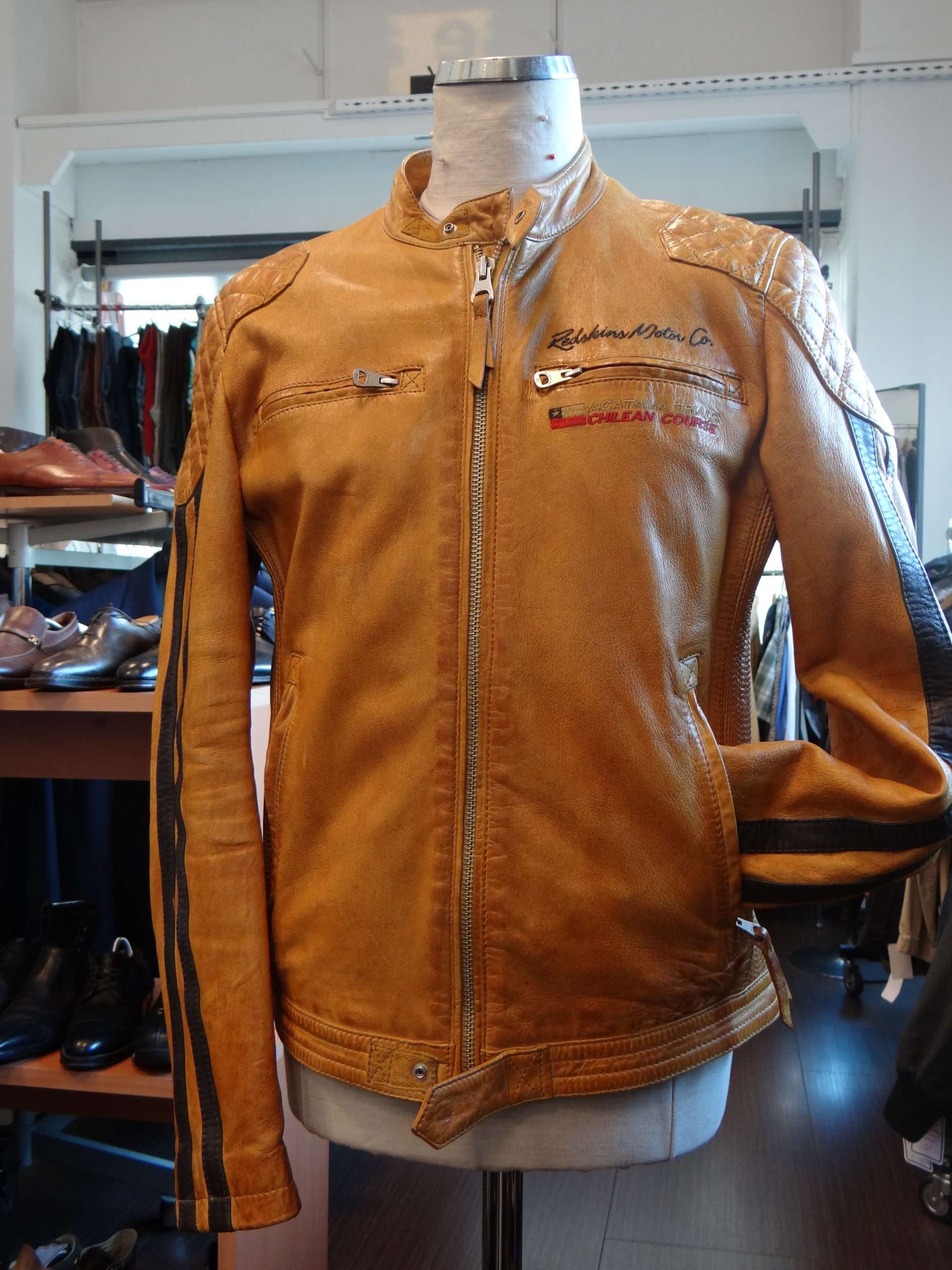 Veste en cuir brune