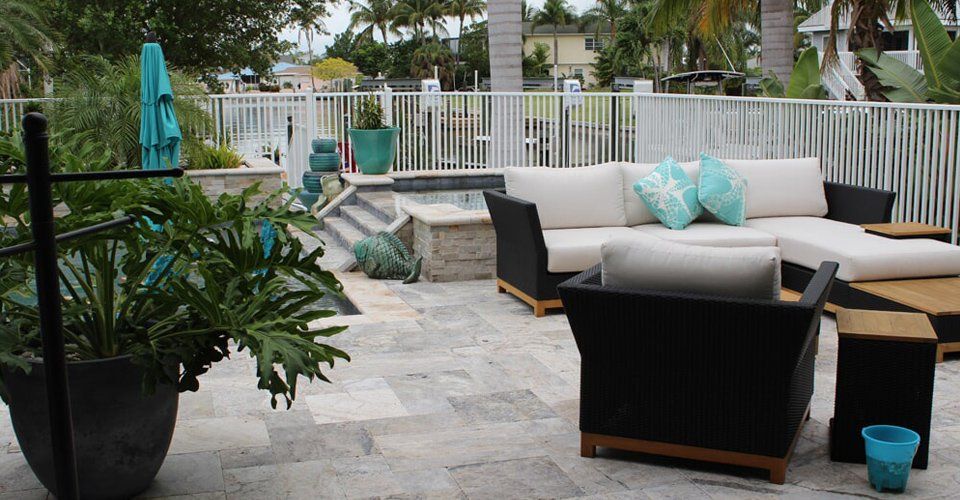 Couch Restoration — Black Couch and Table in Fort Myers, FL