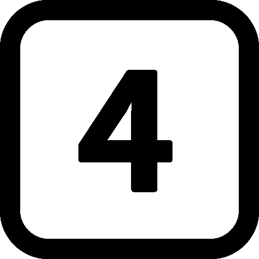Icon of 4 inside a box